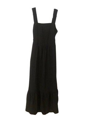 NWT Black Maxi Boho Sleeveless Dress with back tie and thick straps medium